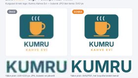 Pikselli kafe logosu → baskıya hazır vektör