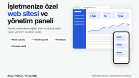 işletmeniz için web sitesi ve yönetim paneli geliştiririm