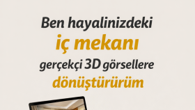 hayalinizdeki iç mekanı gerçekçi 3D görsellere dönüştürürüm