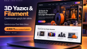 3D yazıcı ve filament markaları için web sitesi tasarlarım