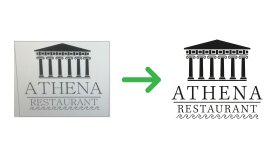 Athena Restaurant Logosunun Vektörel'e Dönüşümü