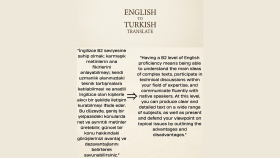 B2 İngilizce seviyem ile İngilizce-Türkçe çeviri yaparım