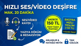 ses ve video kayıtlarınız için deşifre hizmeti veririm