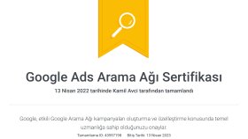 Google Ads Arama Ağı Sertifikası