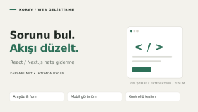 React ve Next.js sitenizdeki hataları gideririm