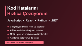 web sitenizdeki kod hatalarını bulup hızlıca düzeltirim