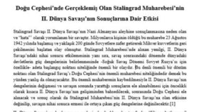 2. Dünya Savaşı döneme ait, akademik bir yazı çalışması.