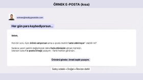 E-posta Paketleri ve Örnek Satış Metni
