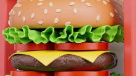 Hamburger Dükkanı İçin 3D Tasarımlar
