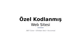 .NET Core ile özel kodlanmış web sitesi yaparım