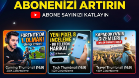 YouTube için banner ve thumbnail tasarlarım