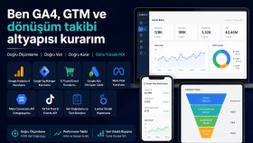 GA4, GTM ve dönüşüm takibi altyapısı kurarım