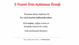 E-Ticaret Ürün Açıklaması Örneği