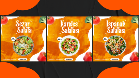 Salata Restoranı İçin Sosyal Medya Tasarımları