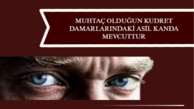 MUHTAÇ OLDUĞUN KUDRET DAMARLARINDAKİ ASİL KANDA MEVCUTTUR