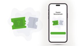 Kupon bulunamadı ekranı için illüstrasyon çalışması 