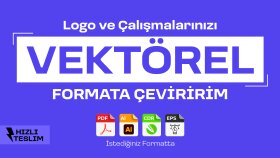 logo ve çalışmalarınızı hızlıca vektörel formata çeviririm