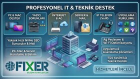 şirketiniz için tam kapsamlı IT ve teknik destek sağlarım