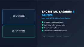 imalata uygun sac metal parçaları ve 3D modelleri tasarlarım