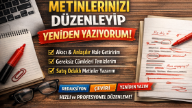 metinlerinizi daha net akıcı ve etkili hale getirebilirim