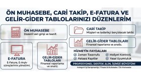 ön muhasebe ve cari hesap tablolarınızı düzenleyebilirim