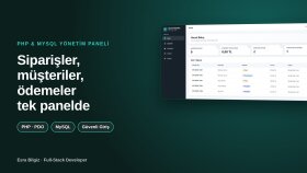 işletmenize özel php ve mysql yönetim paneli kodlarım