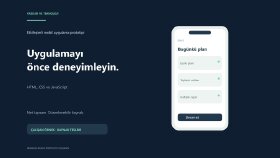 Üç ekranlı etkileşimli mobil arayüz prototipi