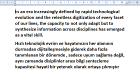 Örnek Metin Çevirisi