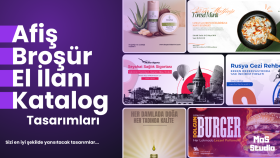 afiş, broşür, katalog, el ilanı tasarımlarınızı yapabilirim