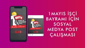 Sosyal medya için 1 mayıs işçi bayramı post tasarımı