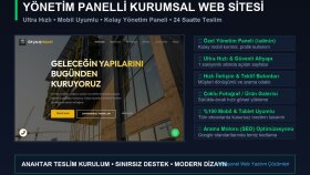 panelli, hızlı ve mobil uyumlu kurumsal web sitesi kurarım
