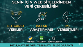 sizin için web sitelerinden veri kazıma işlemleri yaparım