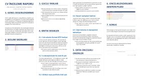 Kariyer ve CV Raporu Örnekleri
