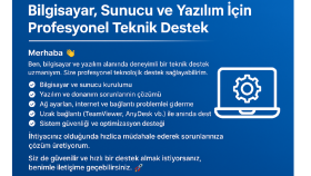 uzak bağlantı ile sorun giderme ve teknik destek sağlarım