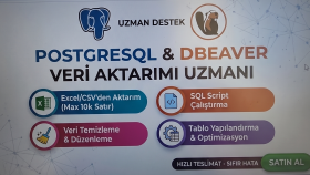 PostgreSQL veritabanı ve veri aktarımı yaparım