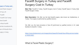 Facelift Surgery in Turkey and Facelift Surgery Cost In Turk
