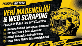 veri madenciliği, web scraping ve veri analizi yapıyorum