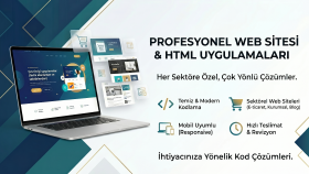 sektörünüze özel web sitesi ve HTML uygulamaları yaparım