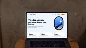 Kanat Seyahat · Turizm ve vize logosu, web ve afiş