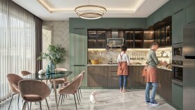 ''Modern Yeşi'' mutfak tasarım ve görselleştirme