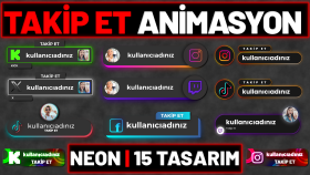 neon sosyal medya takip et animasyonları hazırlarım