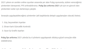 Pubg FPS Arttırma