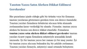 Tanıtım Yazısı Satın Alırken Dikkat Edilmesi GerekenlerHer p