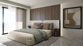 Fethiye Çalış villa yatak odası tasarımı