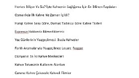 Kahve Üzerine Blog Yazıları