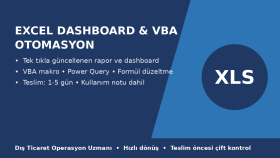 Excel dashboard, rapor ve VBA makro otomasyonu yaparım