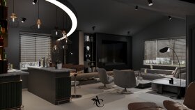 BAR ALANI DETAYLI VİLLA İÇ MEKAN TASARIMI