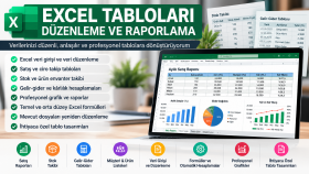Excel tablolarınızı düzenler ve raporlar hazırlarım