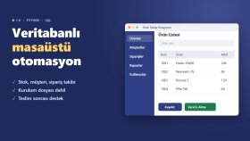 veritabanlı masaüstü otomasyon programı geliştiririm