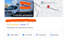 Nakliyat firmamıza Google harita kaydı ve web sitesi hizmeti